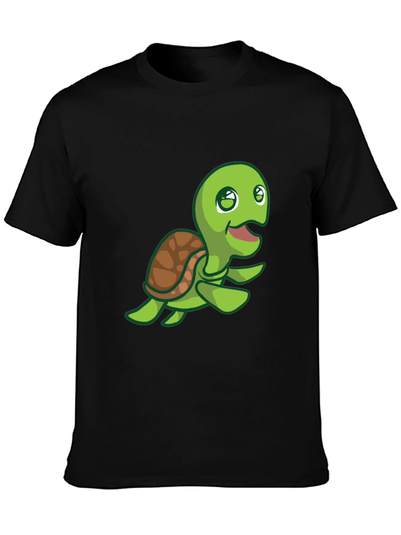 Cute Turtle Graphic Print Crew Neck T-Shirt