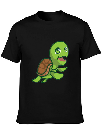 Cute Turtle Graphic Print Crew Neck T-Shirt