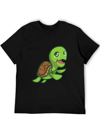 Cute Turtle Graphic Print Crew Neck T-Shirt