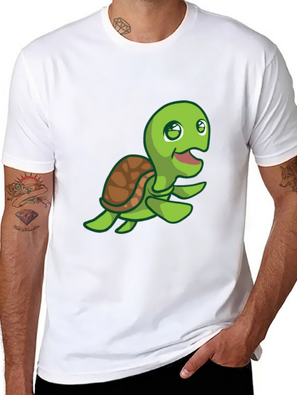 Cute Turtle Graphic Print Crew Neck T-Shirt