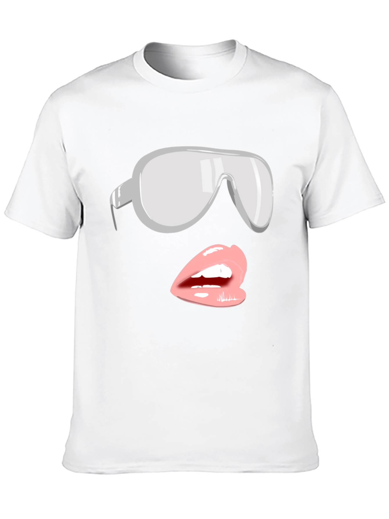 Sunglasses & Lips Graphic Tee - Stylish Black T-Shirt