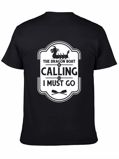 Dragon Boat Calling Black Graphic Tee