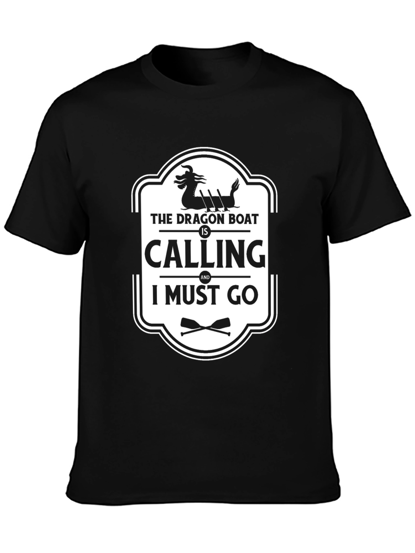 Dragon Boat Calling Black Graphic Tee