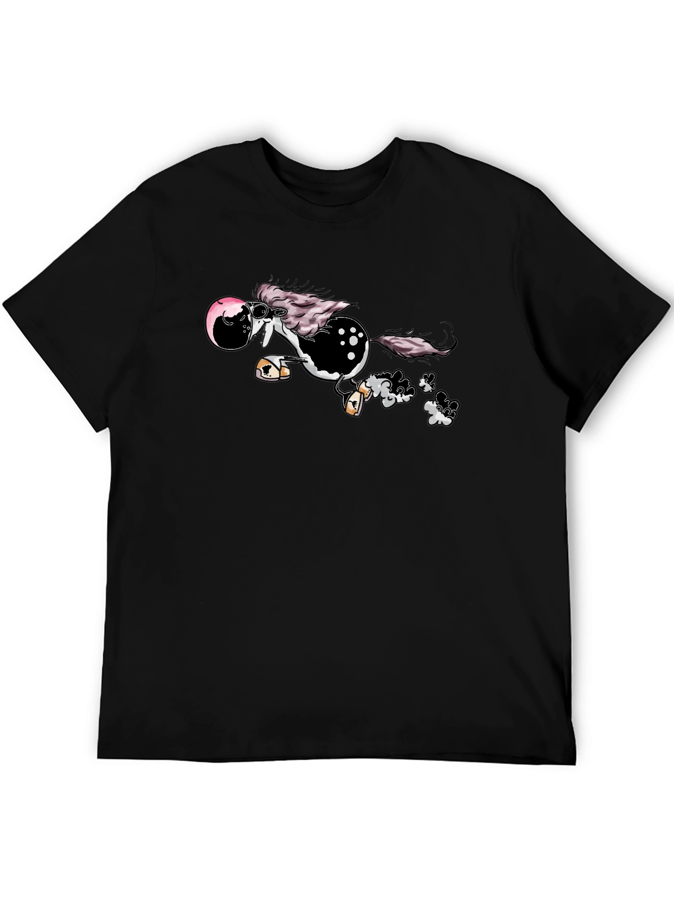 Cool Cartoon Horse Tee - Unisex Black Shirt