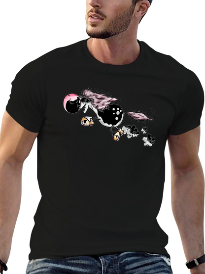 Cool Cartoon Horse Tee - Unisex Black Shirt