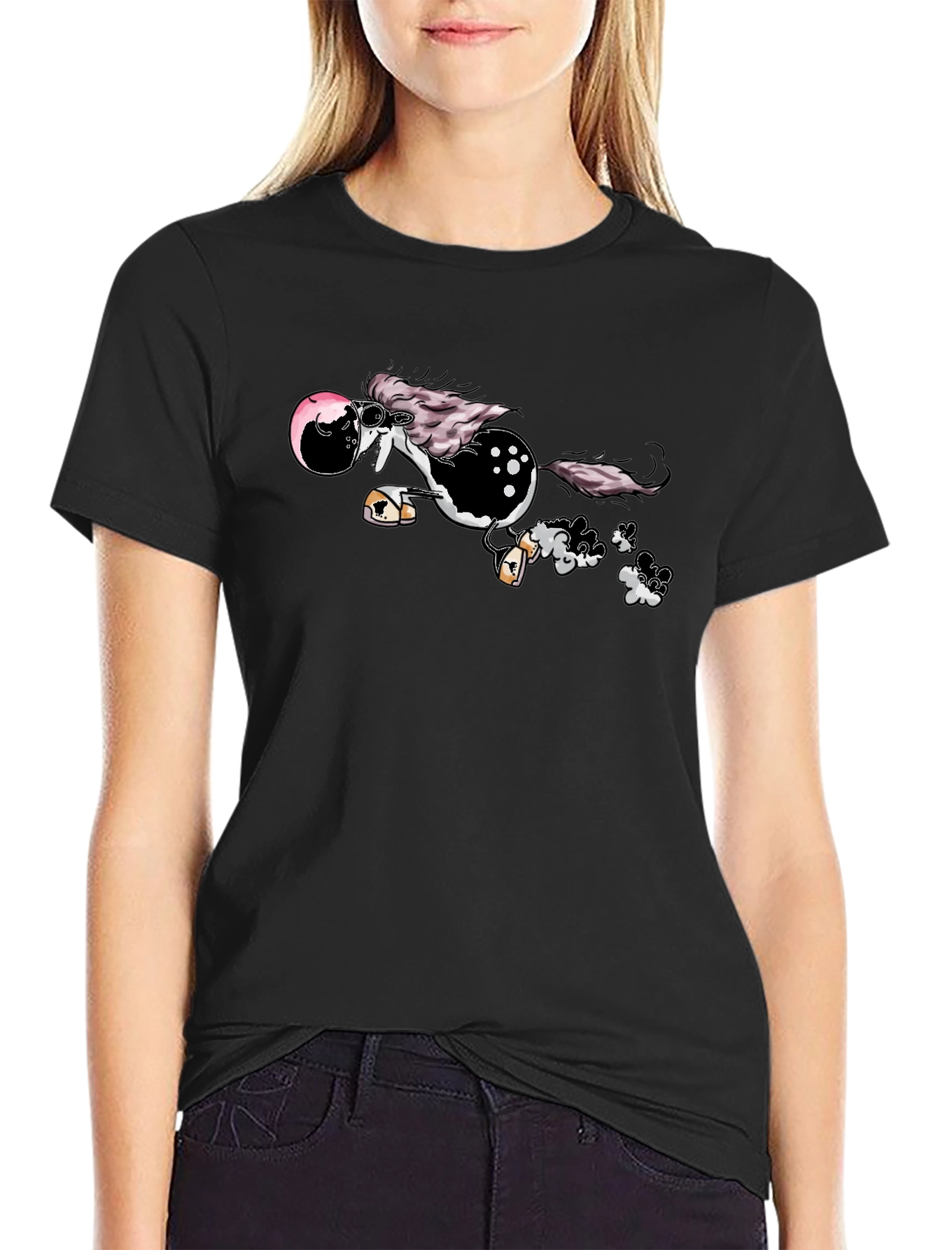 Cool Cartoon Horse Tee - Unisex Black Shirt