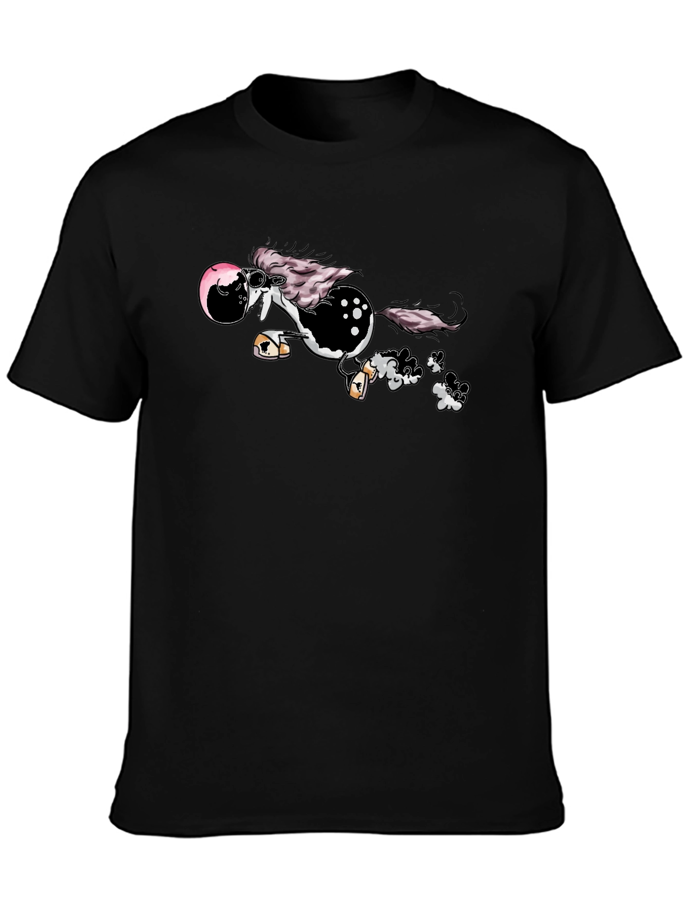 Cool Cartoon Horse Tee - Unisex Black Shirt