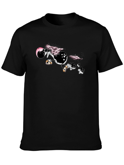 Cool Cartoon Horse Tee - Unisex Black Shirt