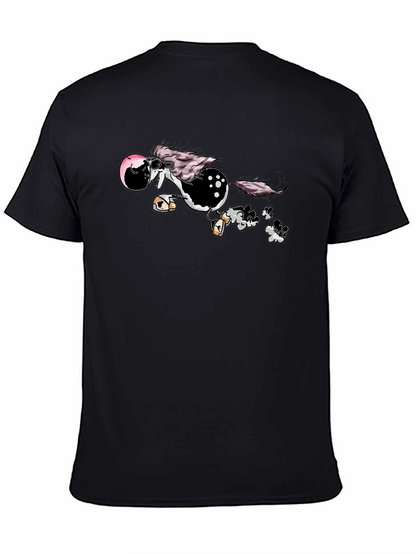 Cool Cartoon Horse Tee - Unisex Black Shirt