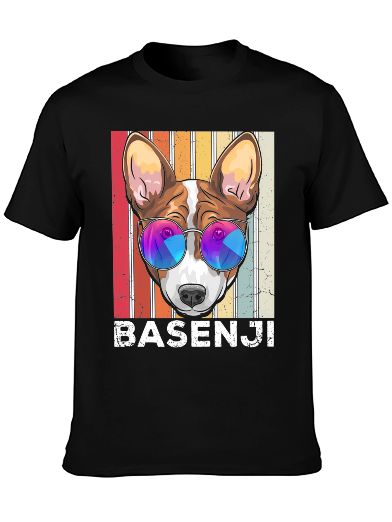 Basenji Dog Retro Sunglasses Graphic T-Shirt