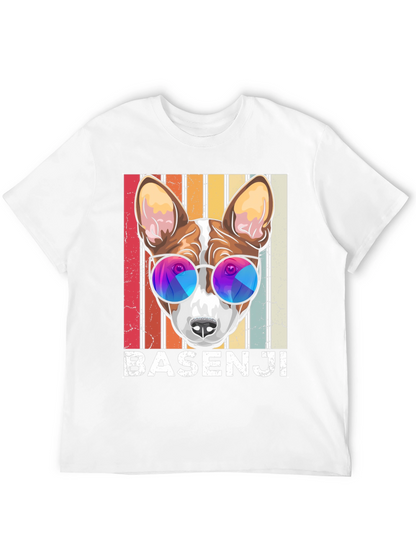 Basenji Dog Retro Sunglasses Graphic T-Shirt
