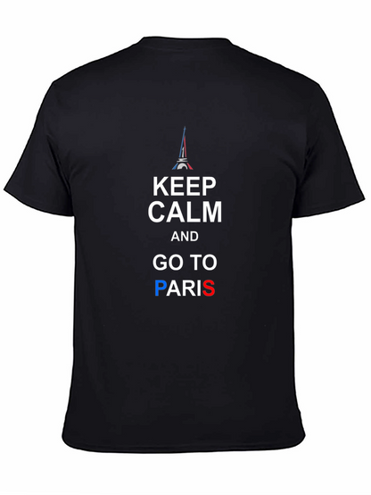 Keep Calm and Go To Paris Black T-Shirt