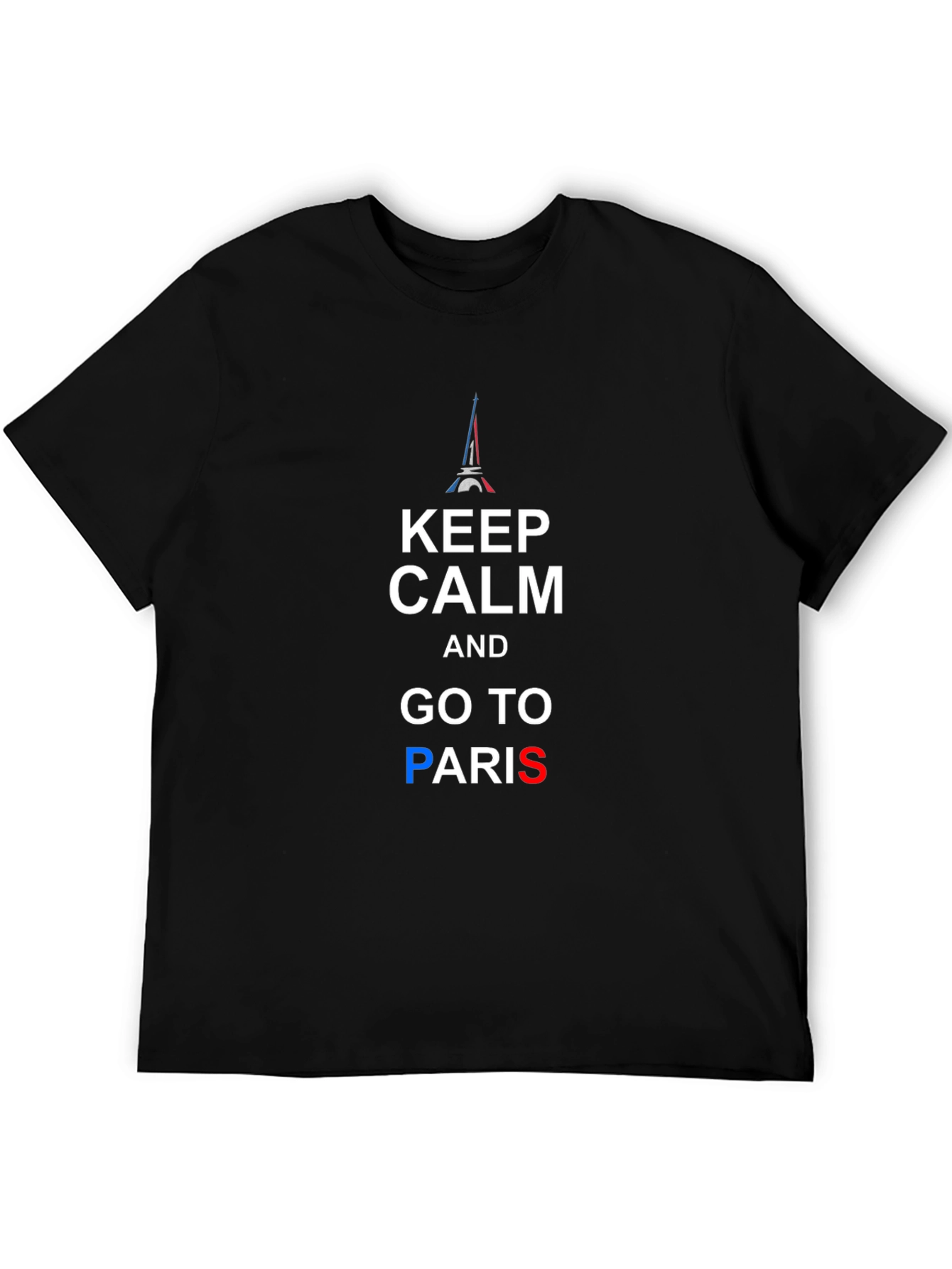 Keep Calm and Go To Paris Black T-Shirt