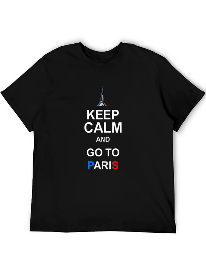 Keep Calm and Go To Paris Black T-Shirt