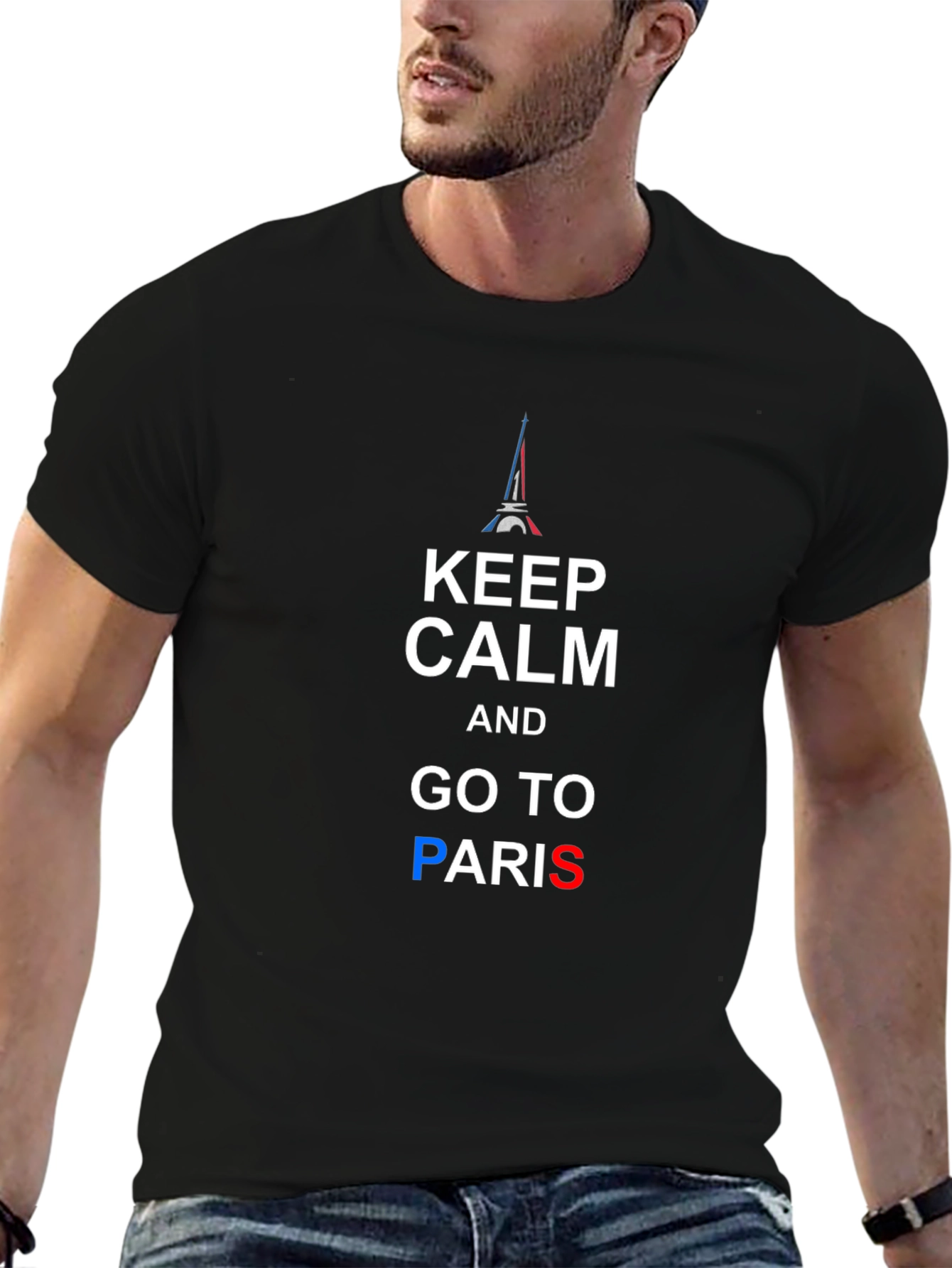Keep Calm and Go To Paris Black T-Shirt