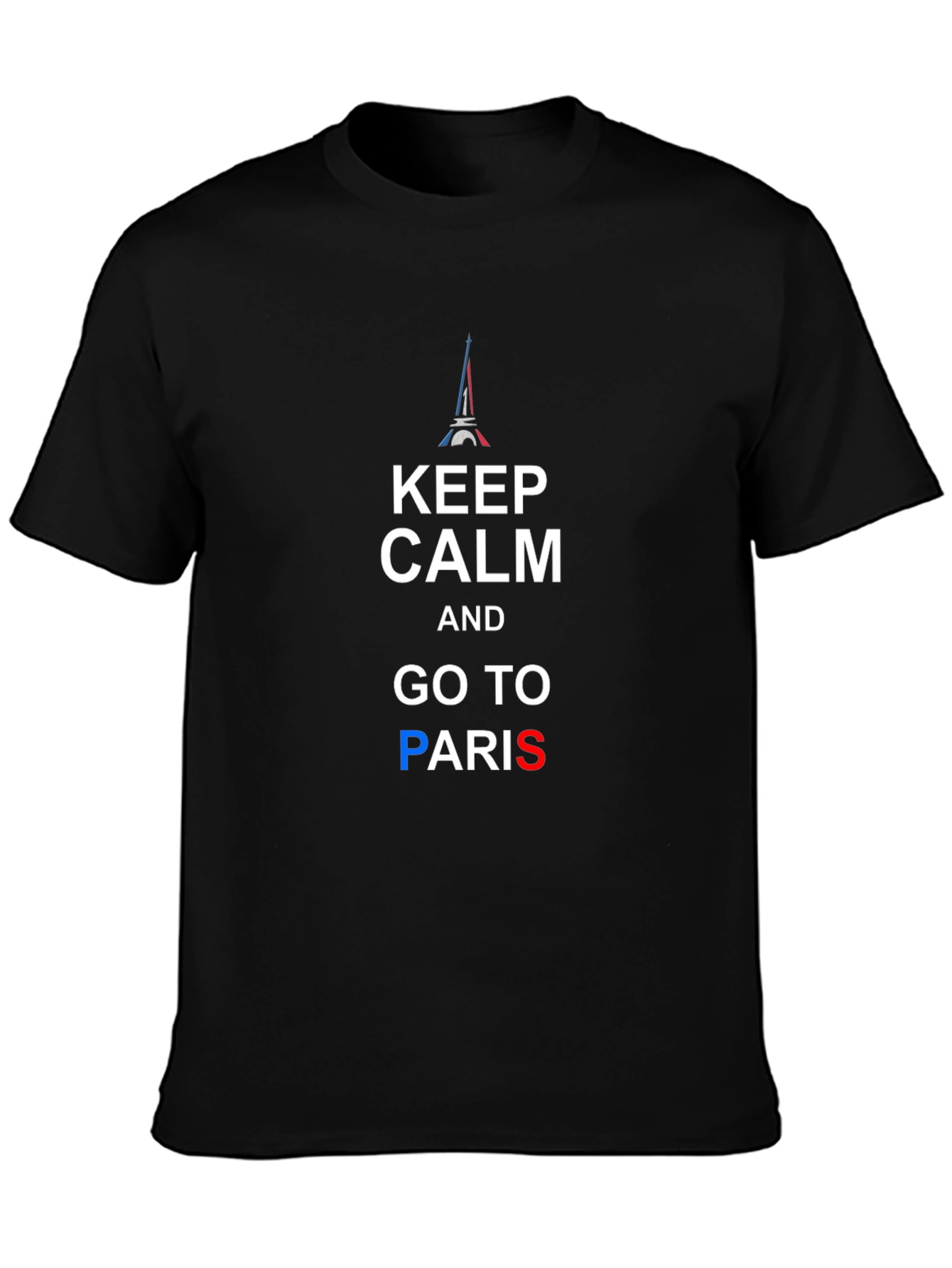 Keep Calm and Go To Paris Black T-Shirt
