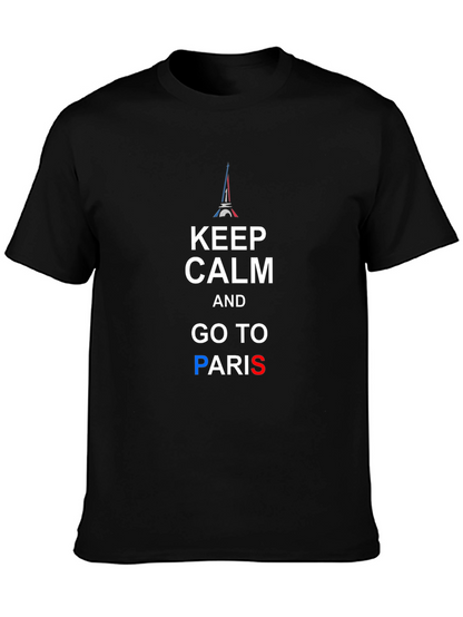 Keep Calm and Go To Paris Black T-Shirt
