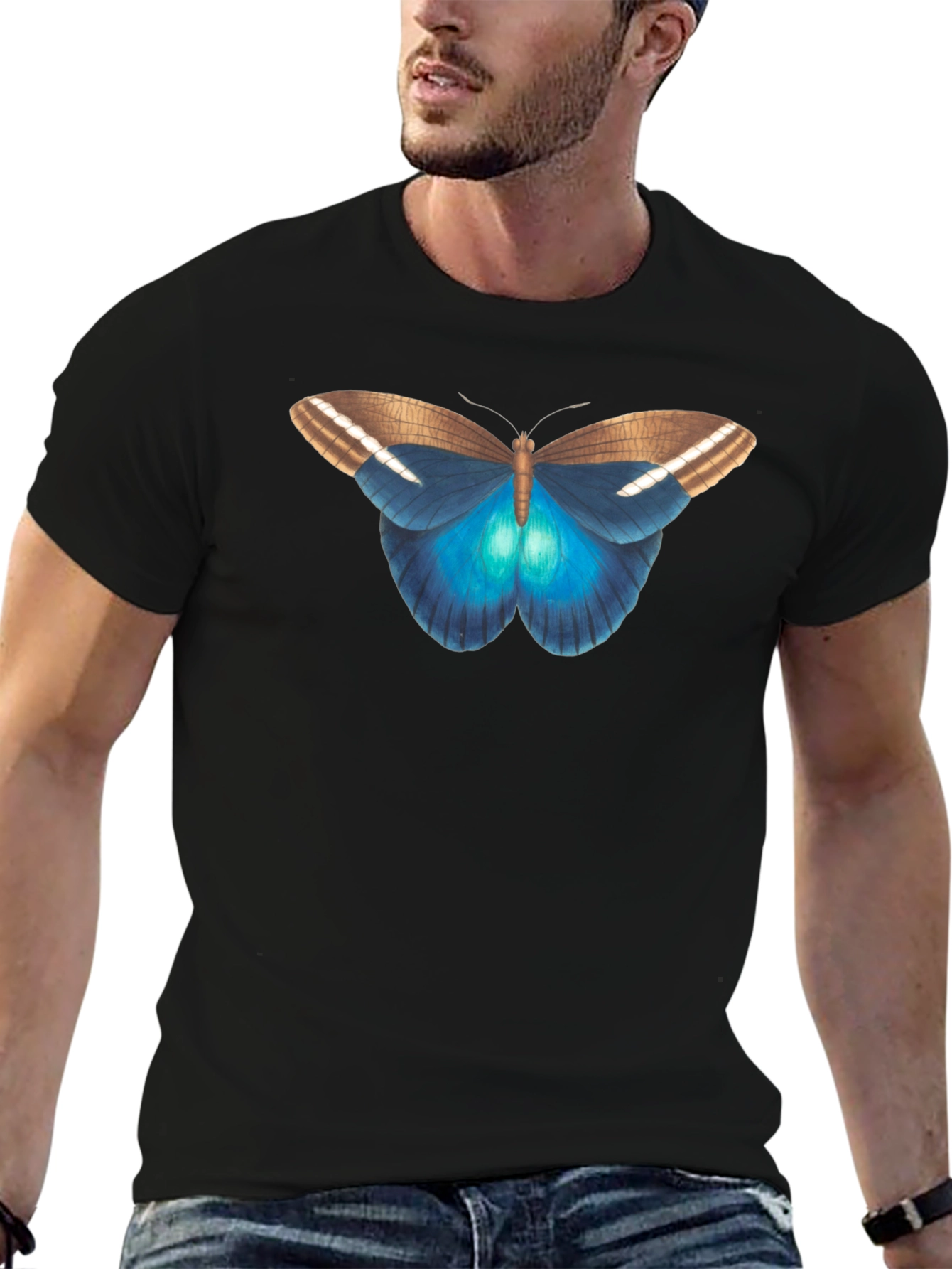 Butterfly Graphic Tee - Stylish Black T-Shirt