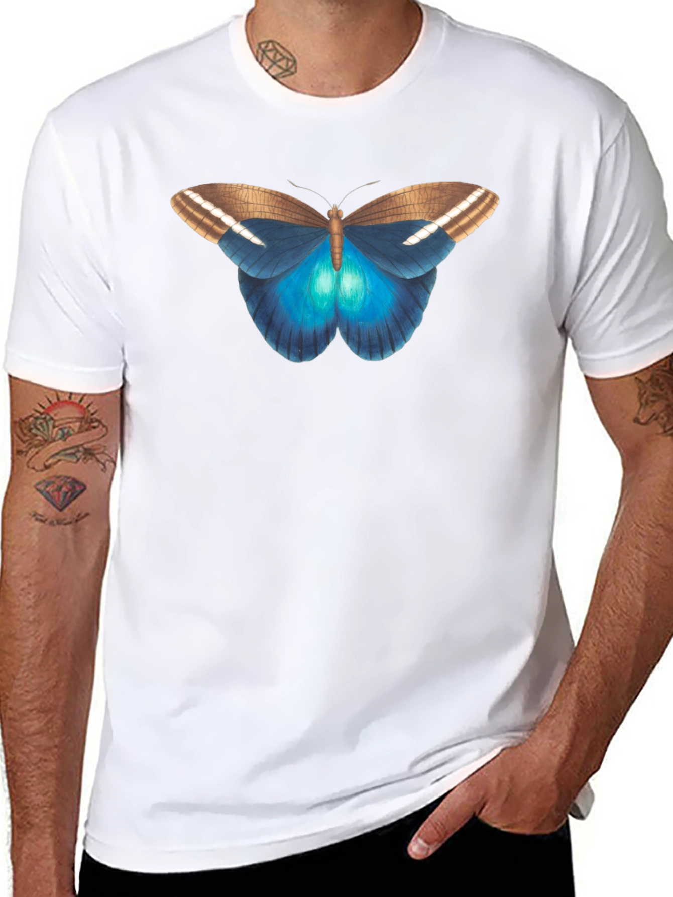 Butterfly Graphic Tee - Stylish Black T-Shirt