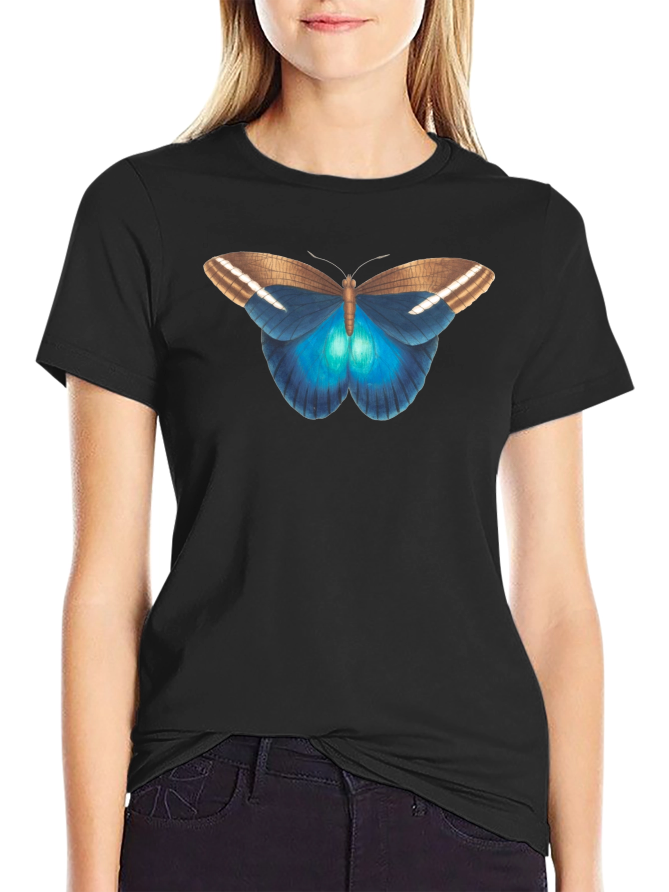 Butterfly Graphic Tee - Stylish Black T-Shirt