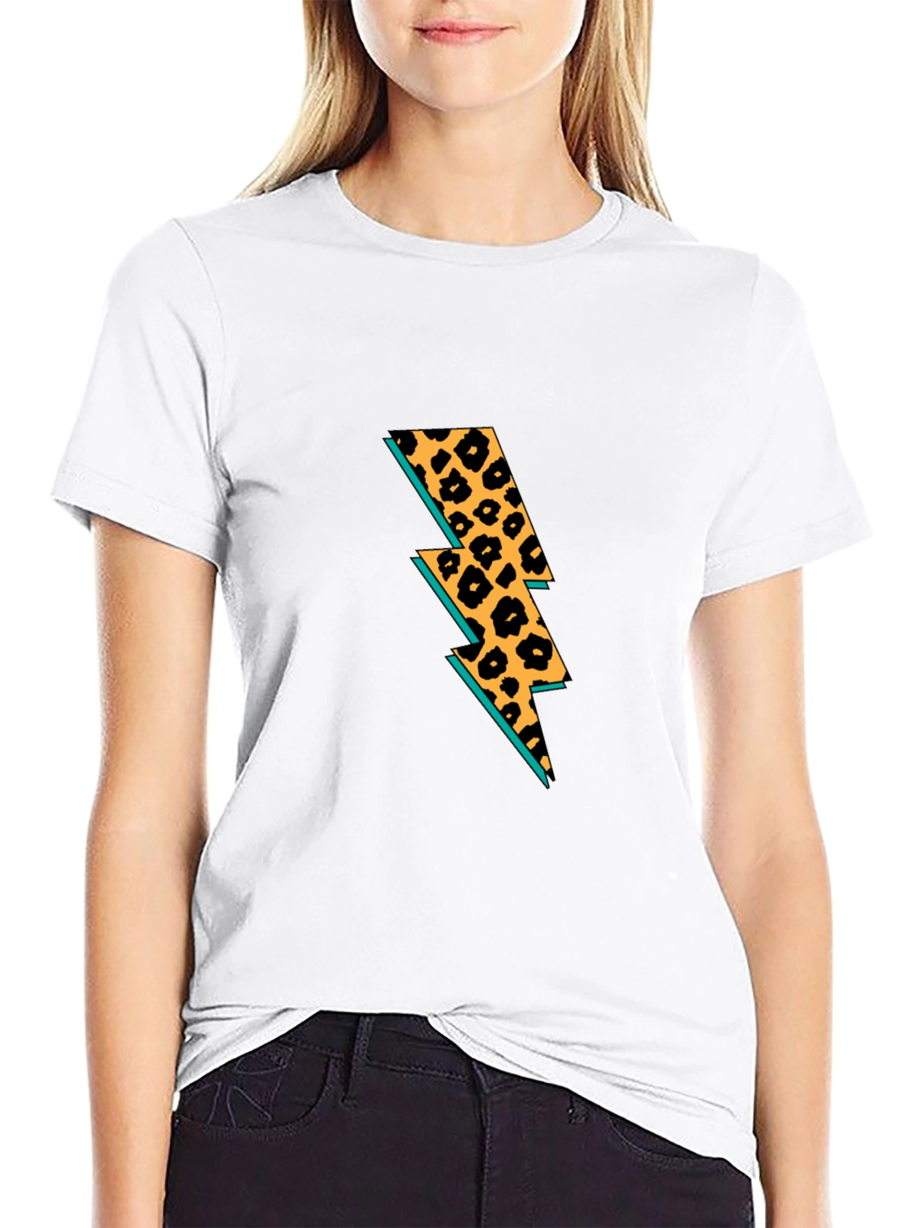 Leopard Lightning Bolt Graphic T-Shirt