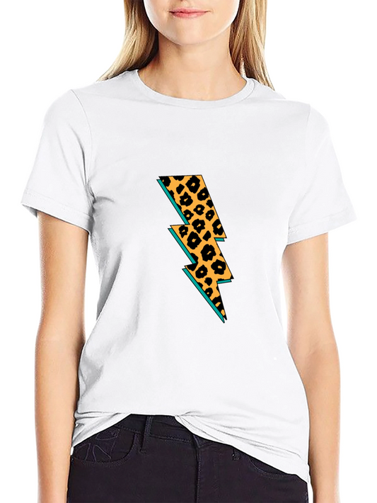 Leopard Lightning Bolt Graphic T-Shirt