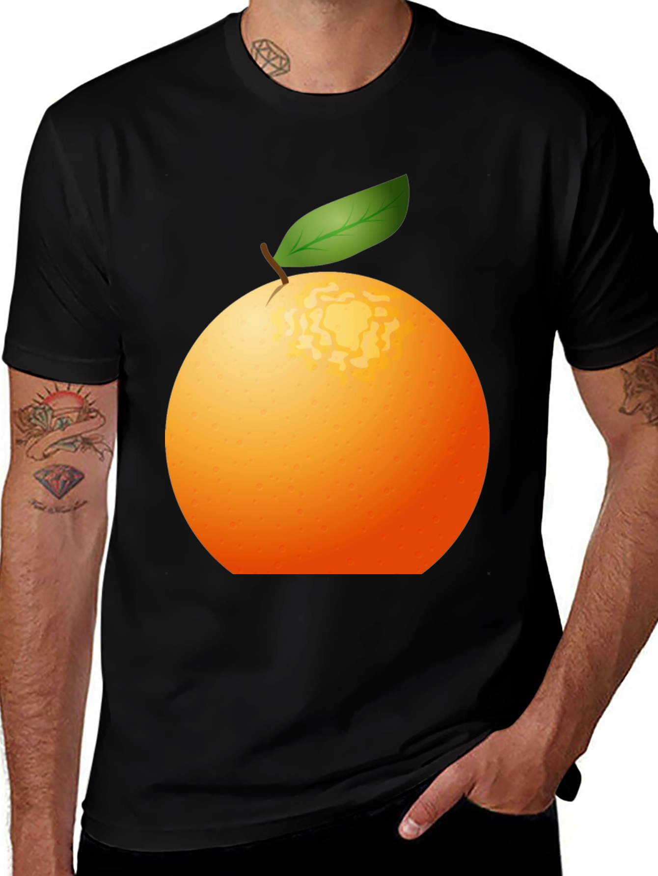Orange Graphic Tee - Fresh Fruit Design