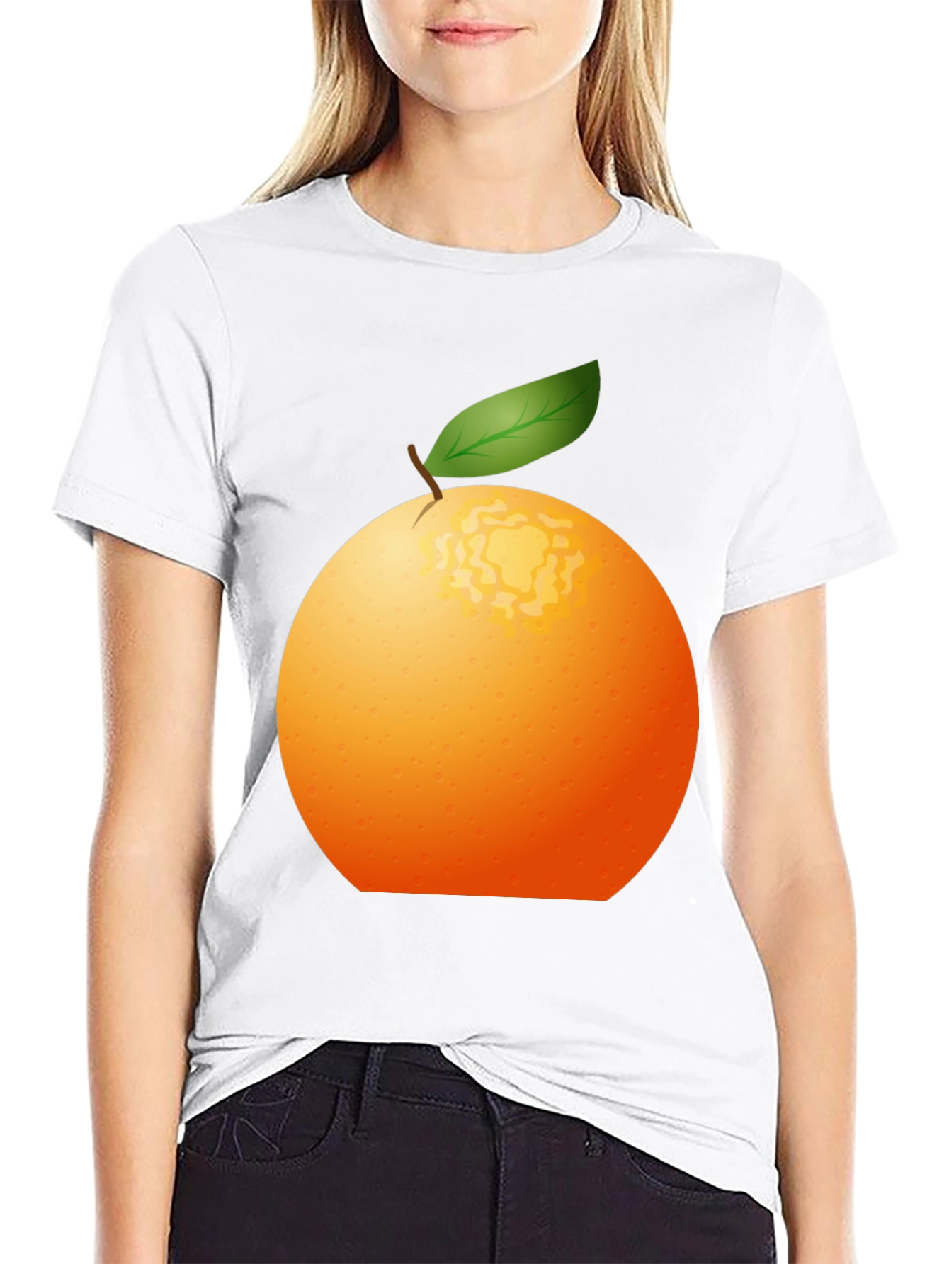 Orange Graphic Tee - Fresh Fruit Design