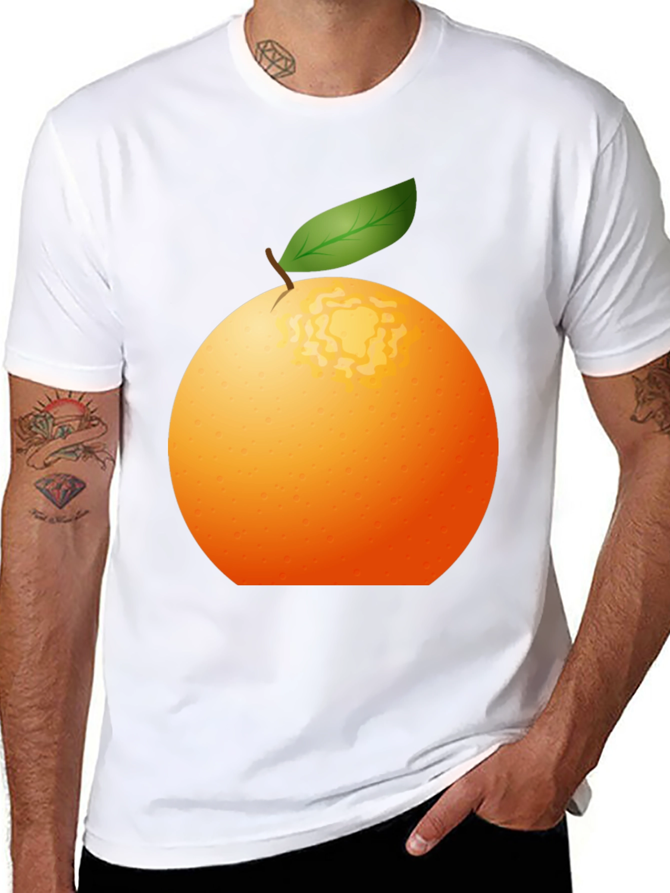 Orange Graphic Tee - Fresh Fruit Design