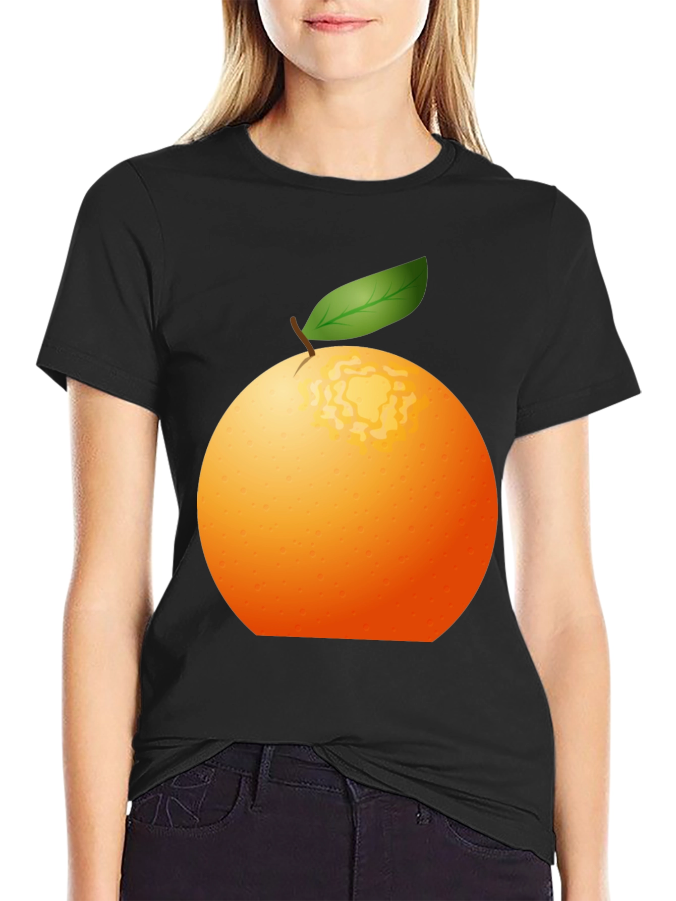 Orange Graphic Tee - Fresh Fruit Design