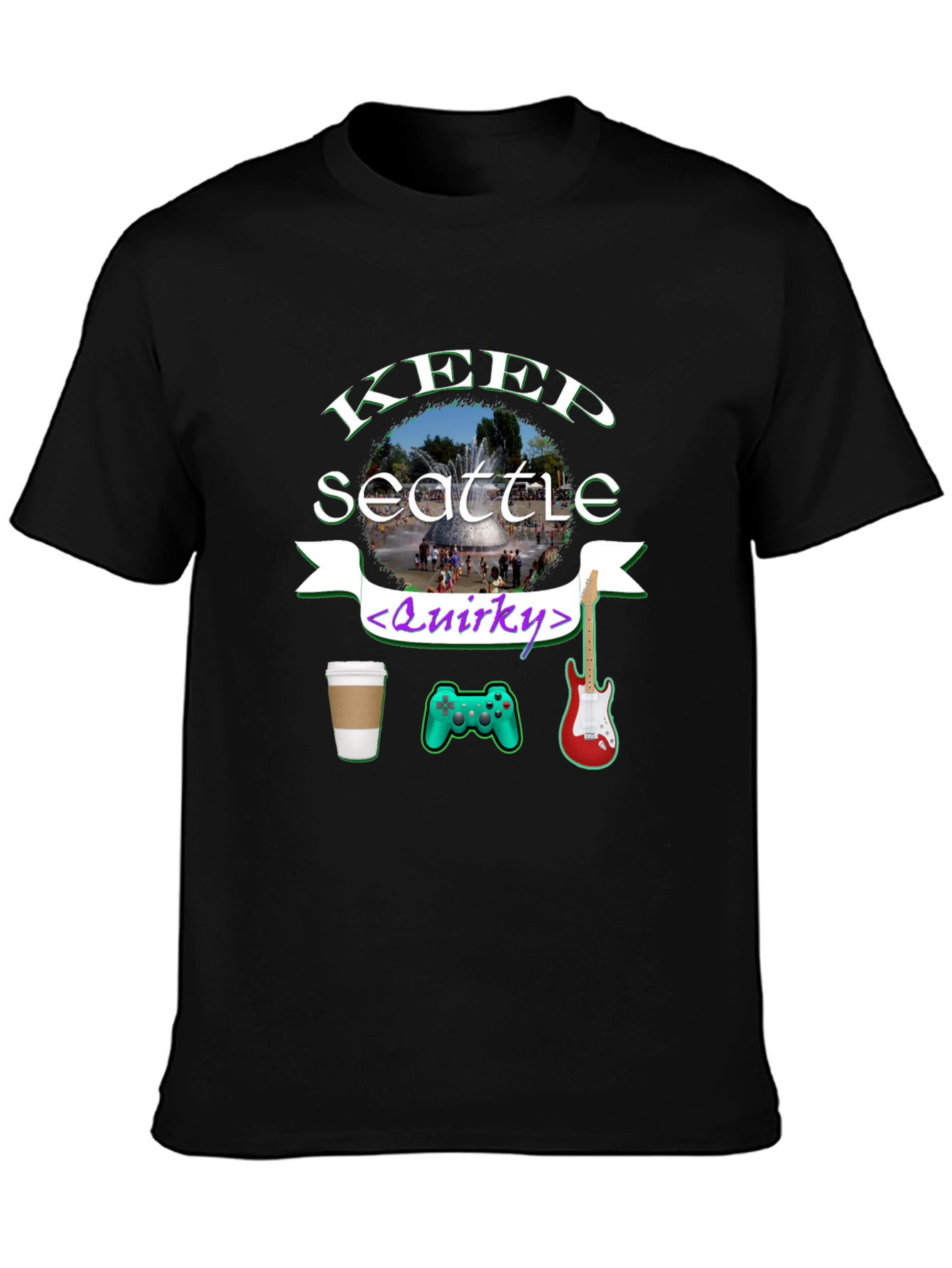 Keep Seattle Quirky T-Shirt Coffee Gaming Music