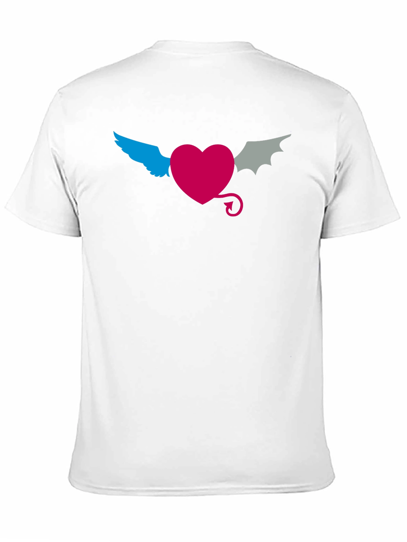 Angel Devil Heart Tee - Black Cotton T-Shirt