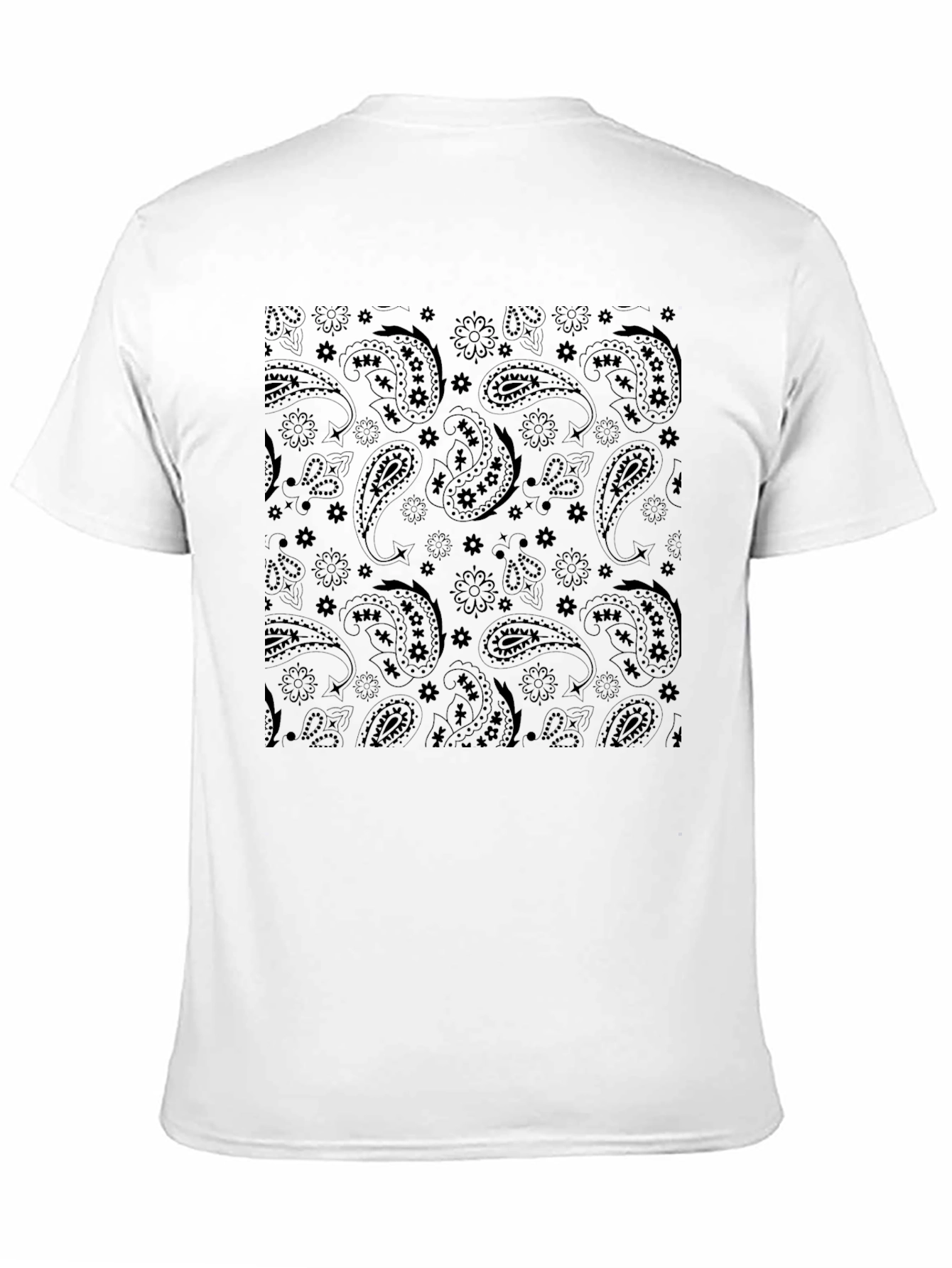 Paisley Print Black Crew Neck T-Shirt