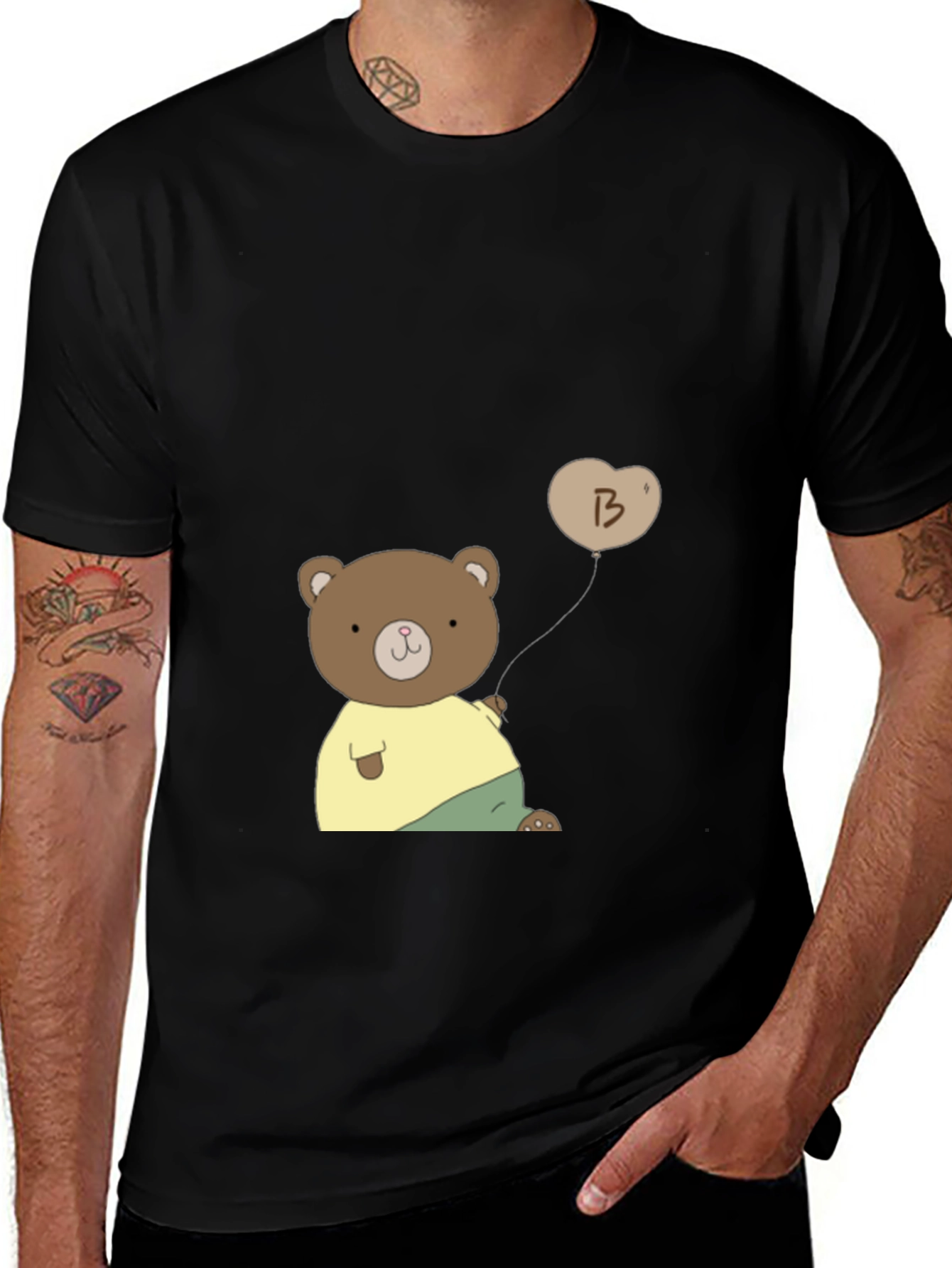 Cute Bear with Balloon Graphic Tee