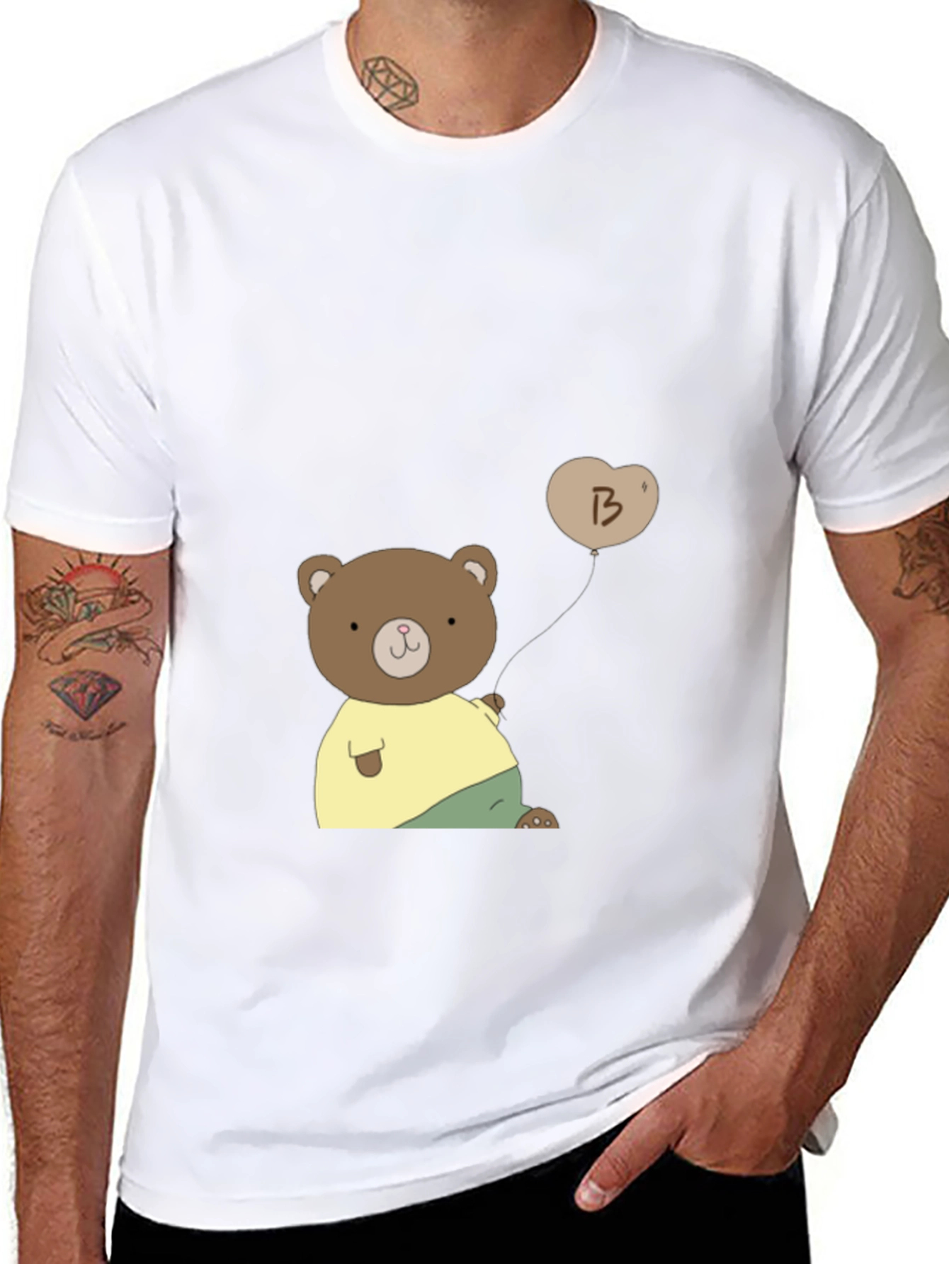 Cute Bear with Balloon Graphic Tee