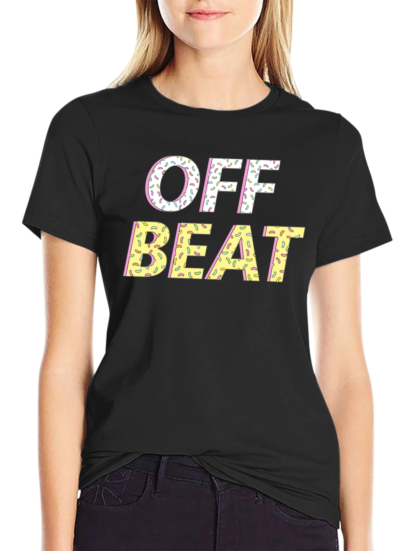 Off Beat Sprinkled T-Shirt - Novelty Graphic Tee