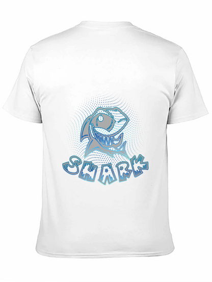 Mens Black Graphic T-Shirt - Shark Design