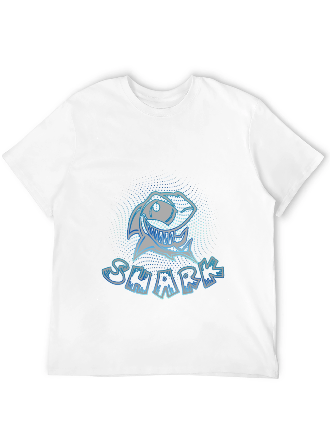 Mens Black Graphic T-Shirt - Shark Design