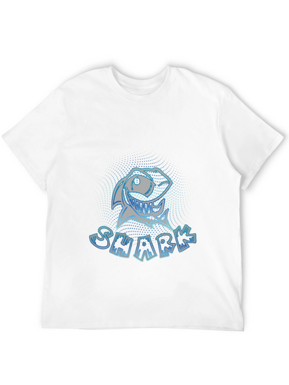 Mens Black Graphic T-Shirt - Shark Design