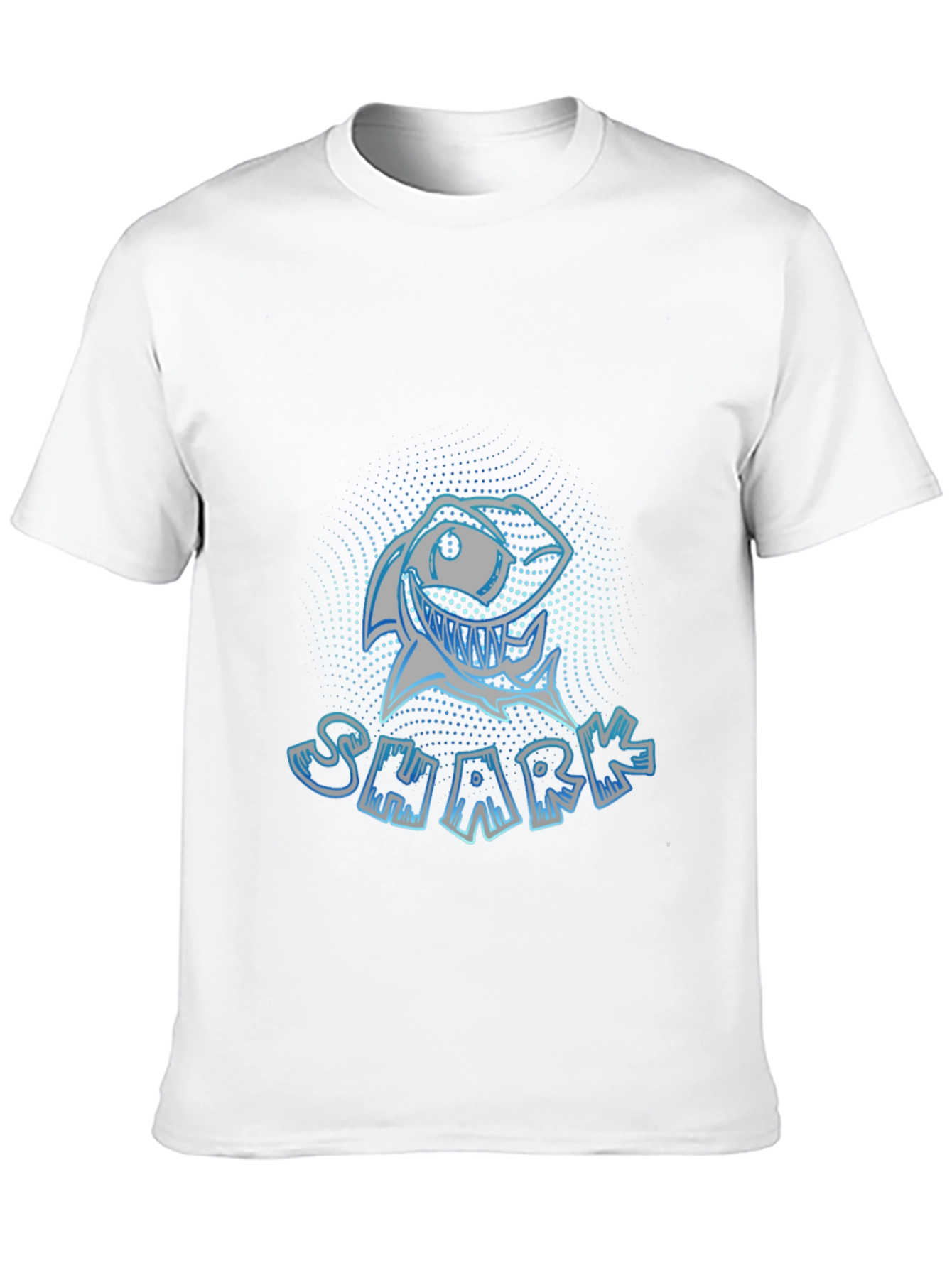 Mens Black Graphic T-Shirt - Shark Design