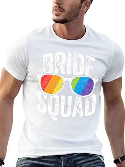 Bride Squad Rainbow Sunglasses T-Shirt