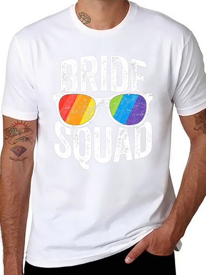 Bride Squad Rainbow Sunglasses T-Shirt