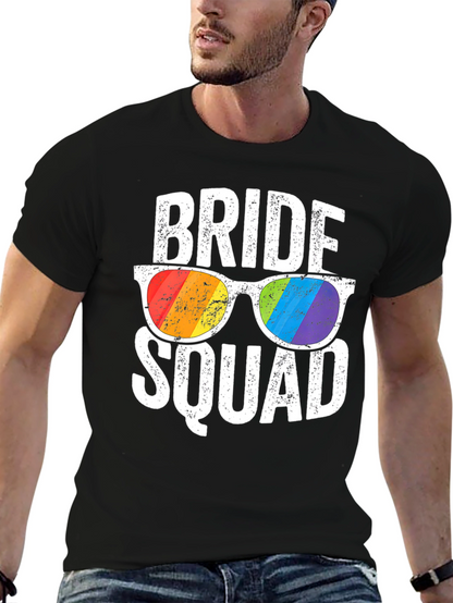 Bride Squad Rainbow Sunglasses T-Shirt