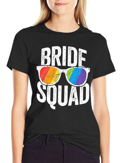 Bride Squad Rainbow Sunglasses T-Shirt