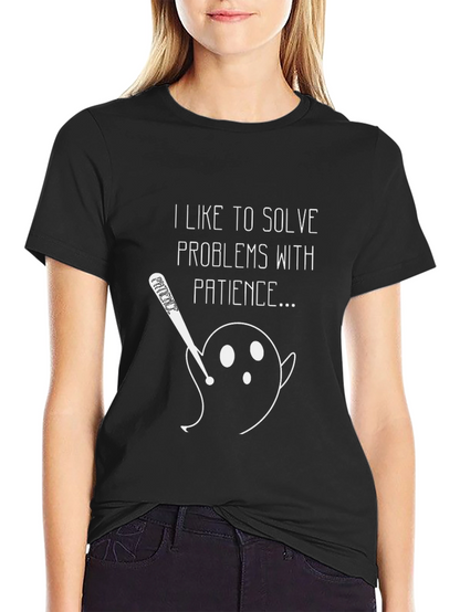 Humorous Patience Graphic Tee - Mens Black T-Shirt