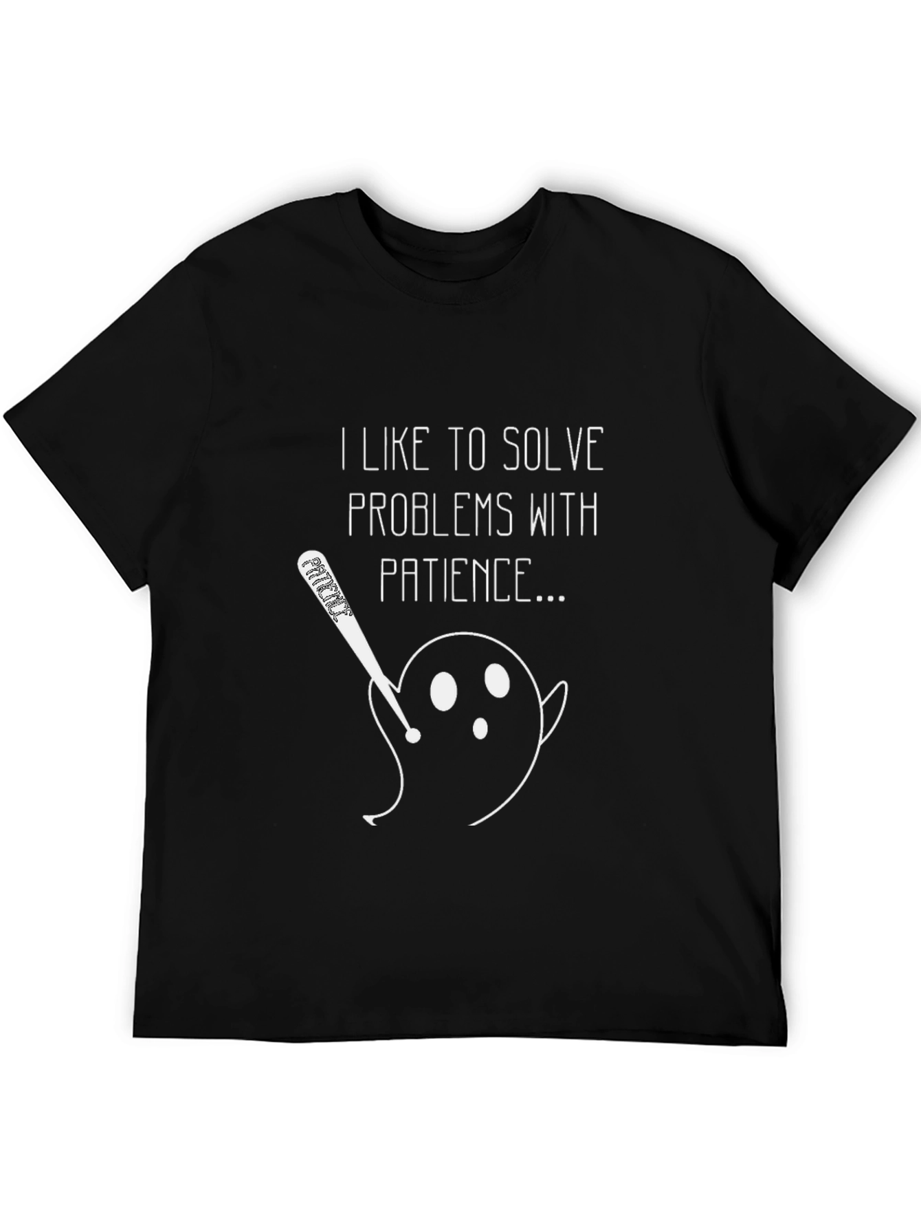 Humorous Patience Graphic Tee - Mens Black T-Shirt