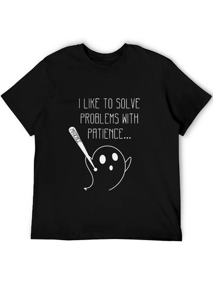 Humorous Patience Graphic Tee - Mens Black T-Shirt