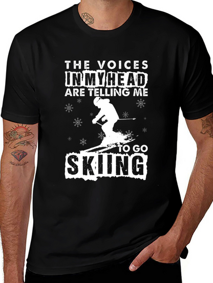 Funny Skiing T-Shirt - Voices in My Head