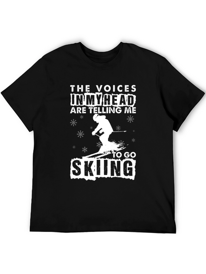 Funny Skiing T-Shirt - Voices in My Head