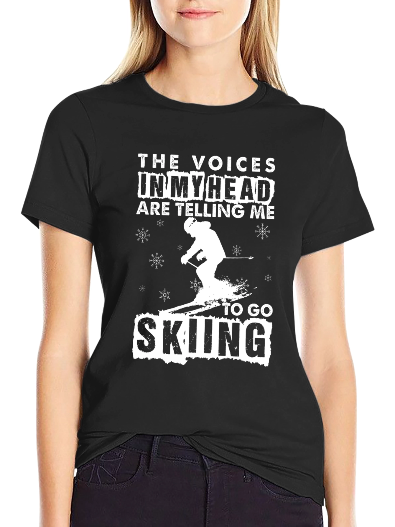 Funny Skiing T-Shirt - Voices in My Head